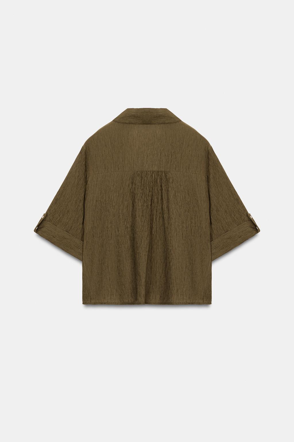 РУБАШКА СТРУЯЩЕГОСЯ ПОКРОЯ С КОРОТКИМИ РУКАВАМИ