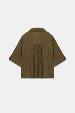 Рубашка струящегося покроя с короткими рукавами- Заказать в России