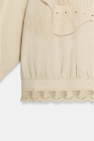 Укороченная рубашка с вышивкой- Заказать в России