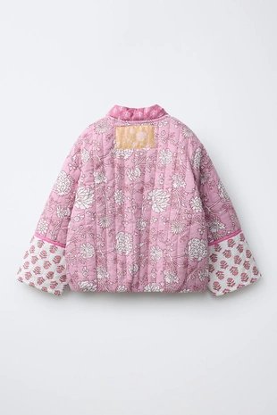 Стеганая куртка с цветочным пэчворком- Заказать в России