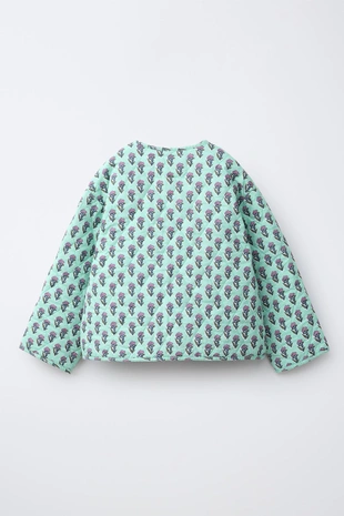 Стеганый жакет с цветами и бантами- Заказать в России