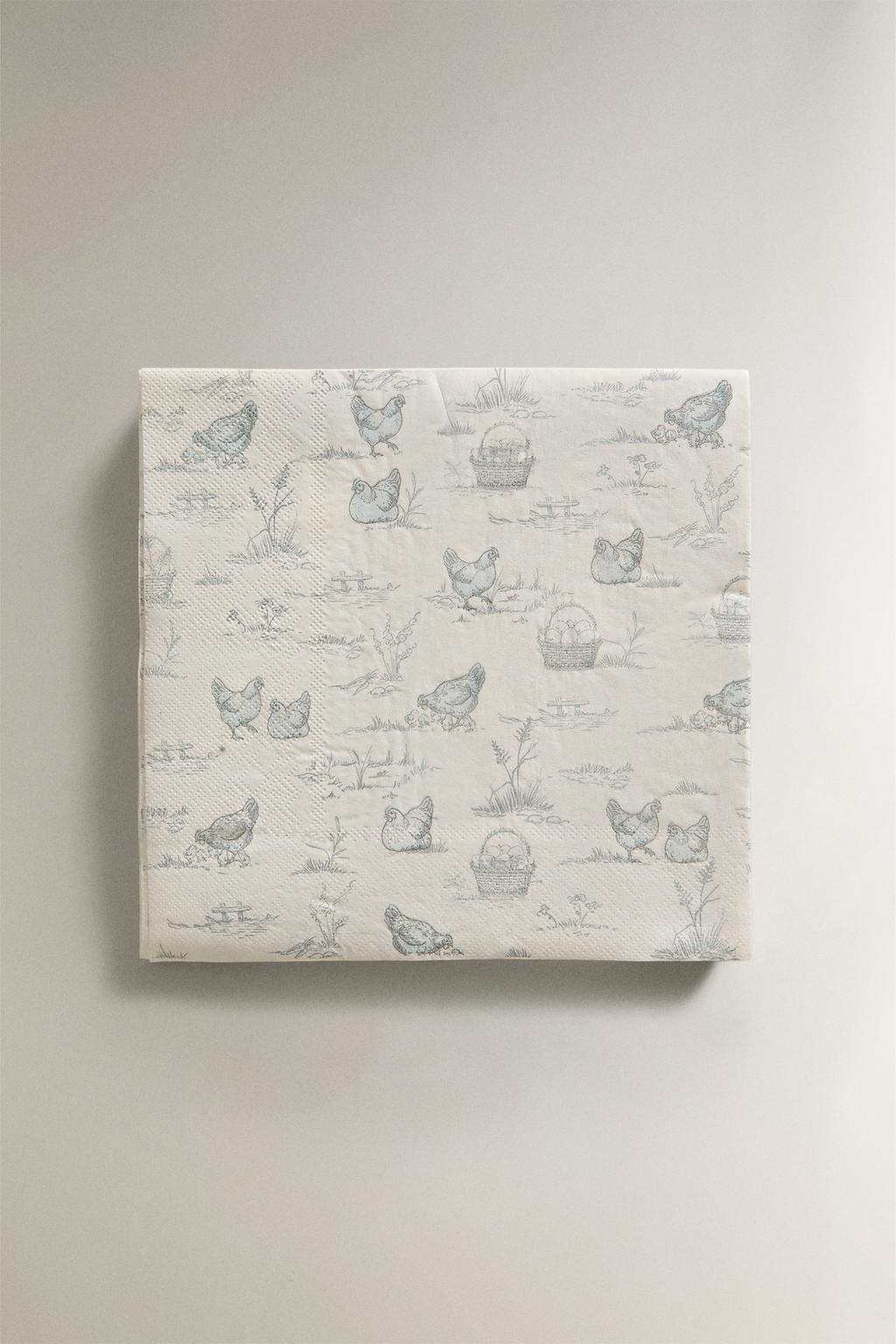 Набор бумажных салфеток с принтом (набор из 20 штук)