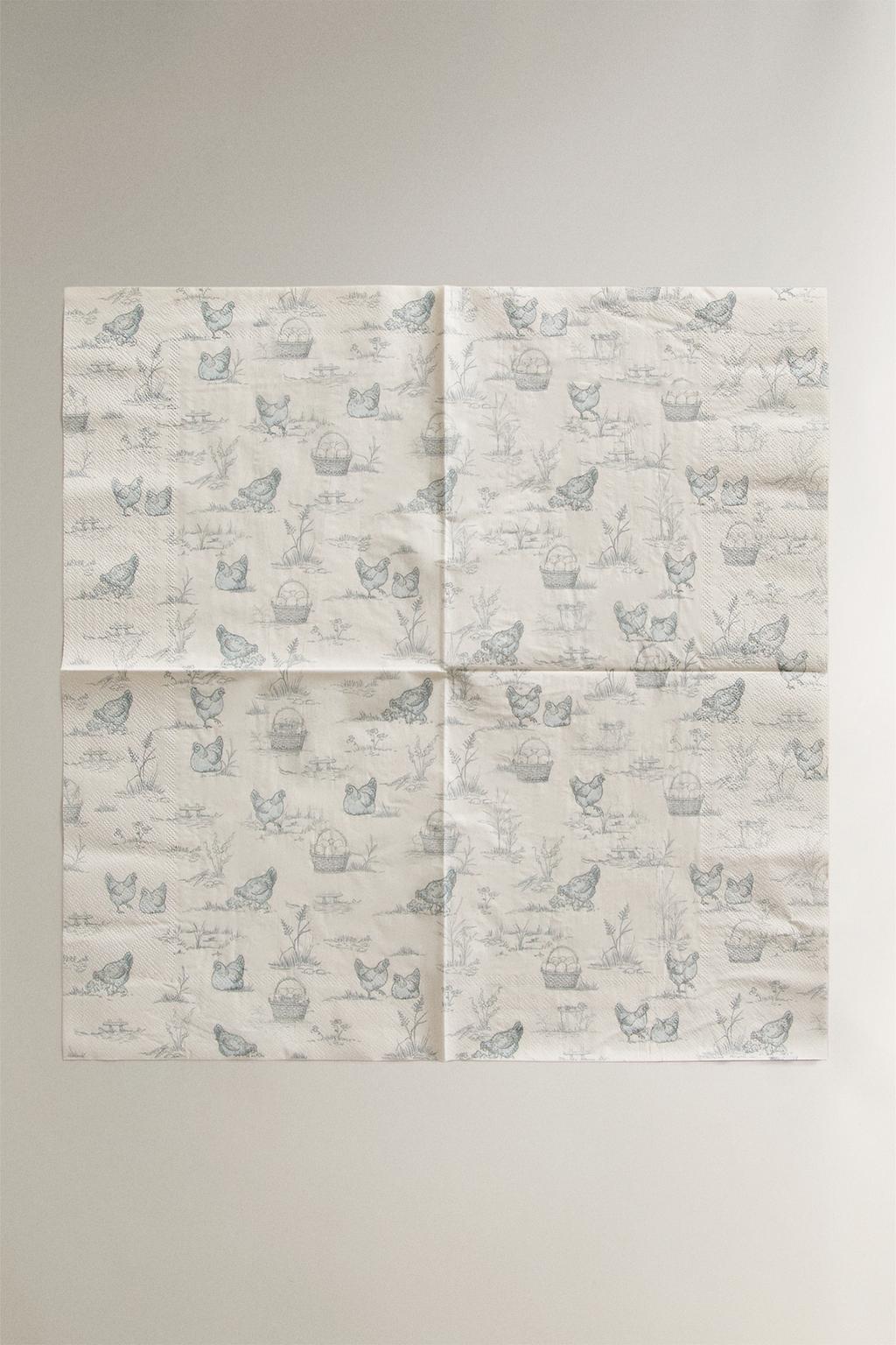 Набор бумажных салфеток с принтом (набор из 20 штук)