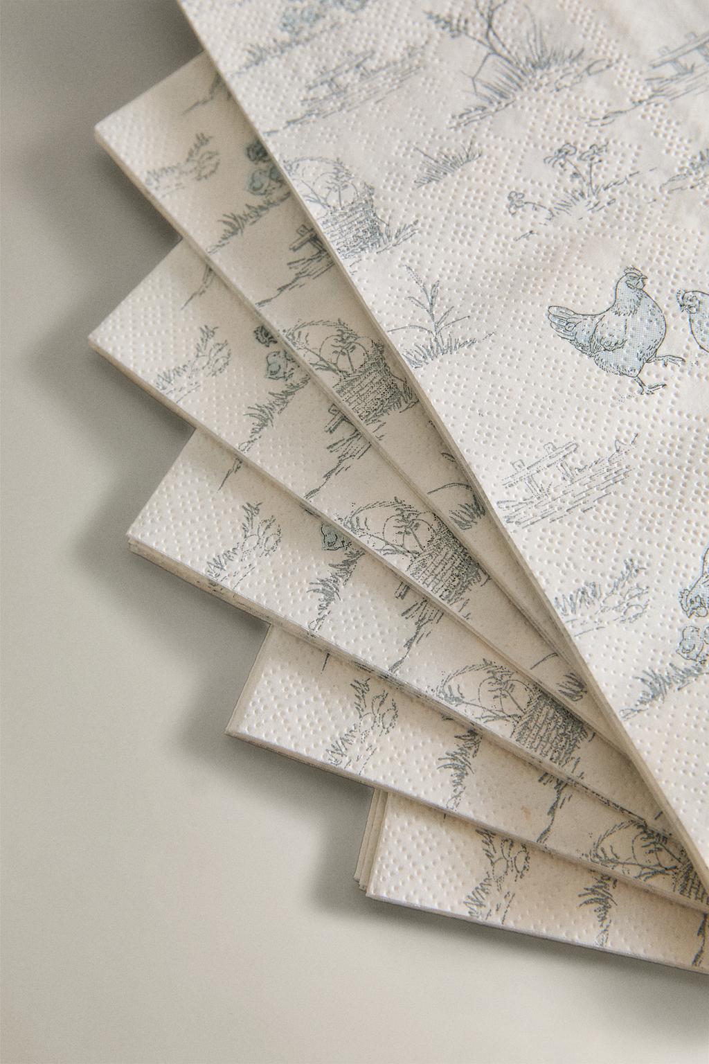 Набор бумажных салфеток с принтом (набор из 20 штук)