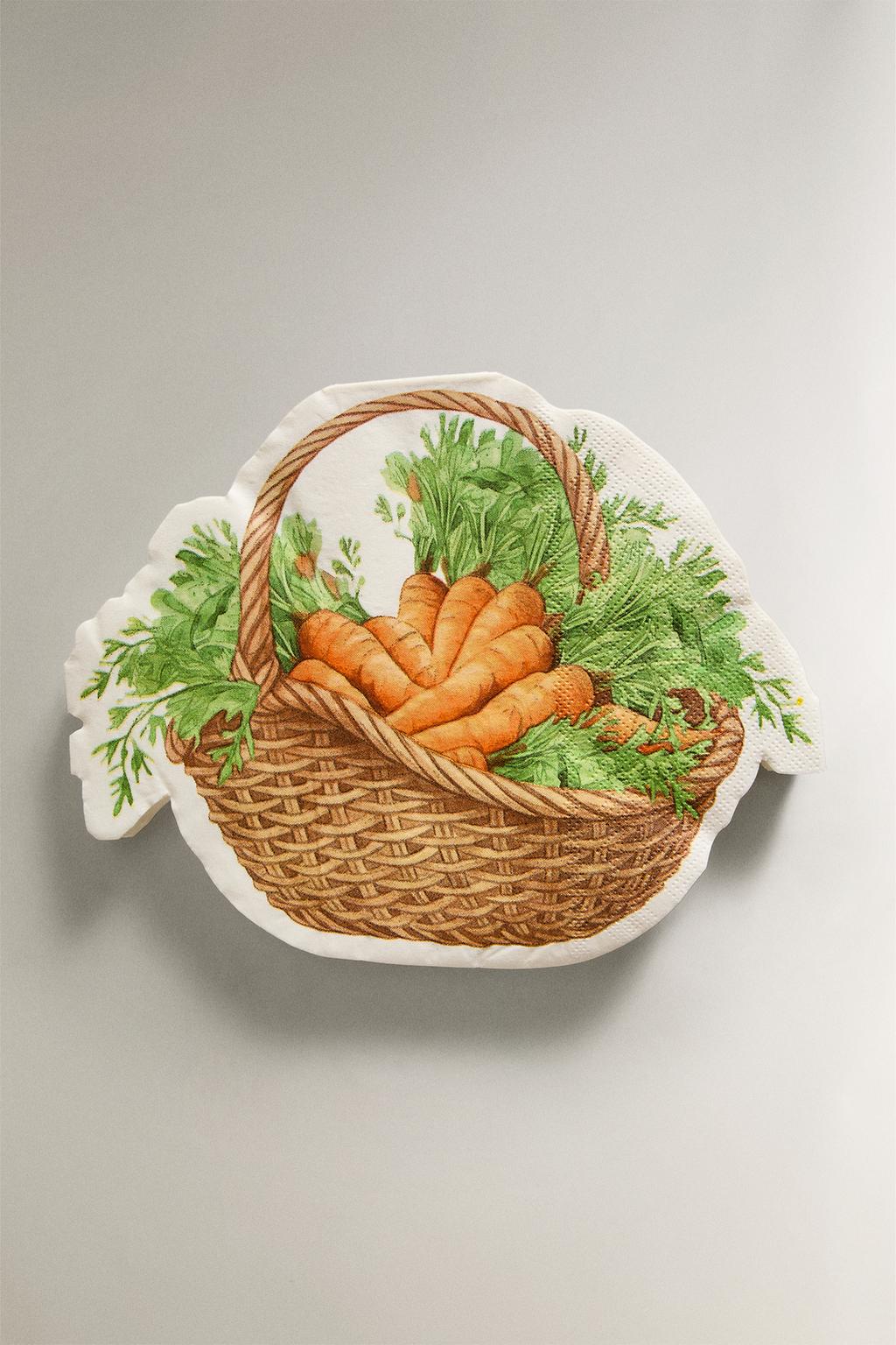 Набор бумажных салфеток с морковью (набор из 20 штук)