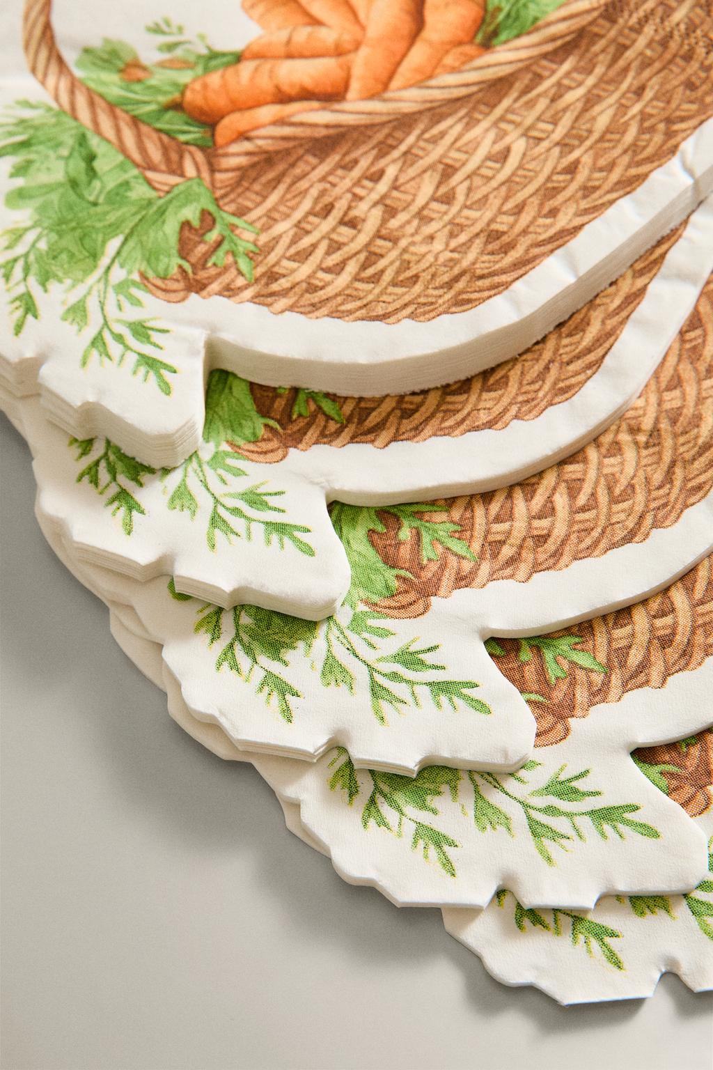 Набор бумажных салфеток с морковью (набор из 20 штук)