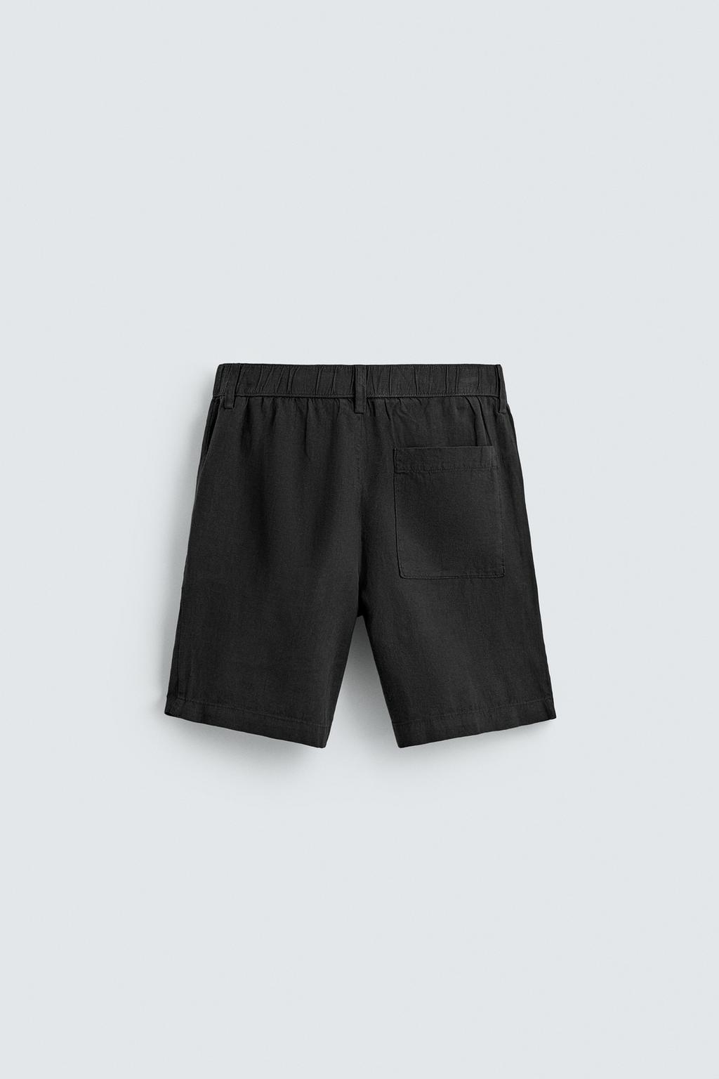 Бермуды свободного кроя из 100% льна