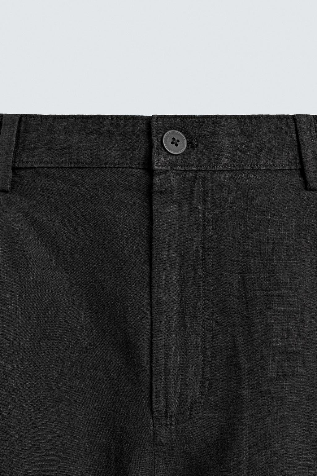 Бермуды свободного кроя из 100% льна