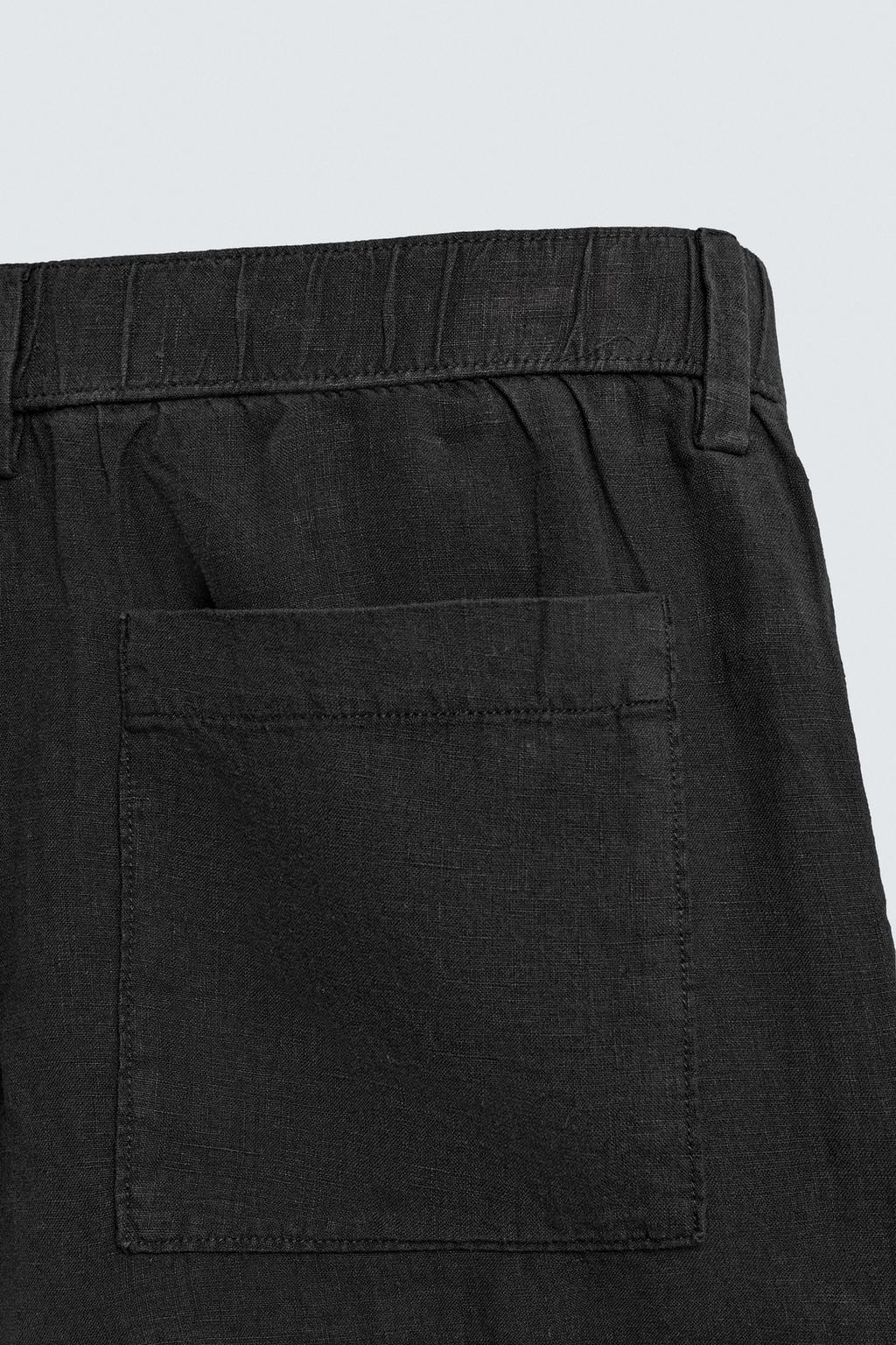 Бермуды свободного кроя из 100% льна