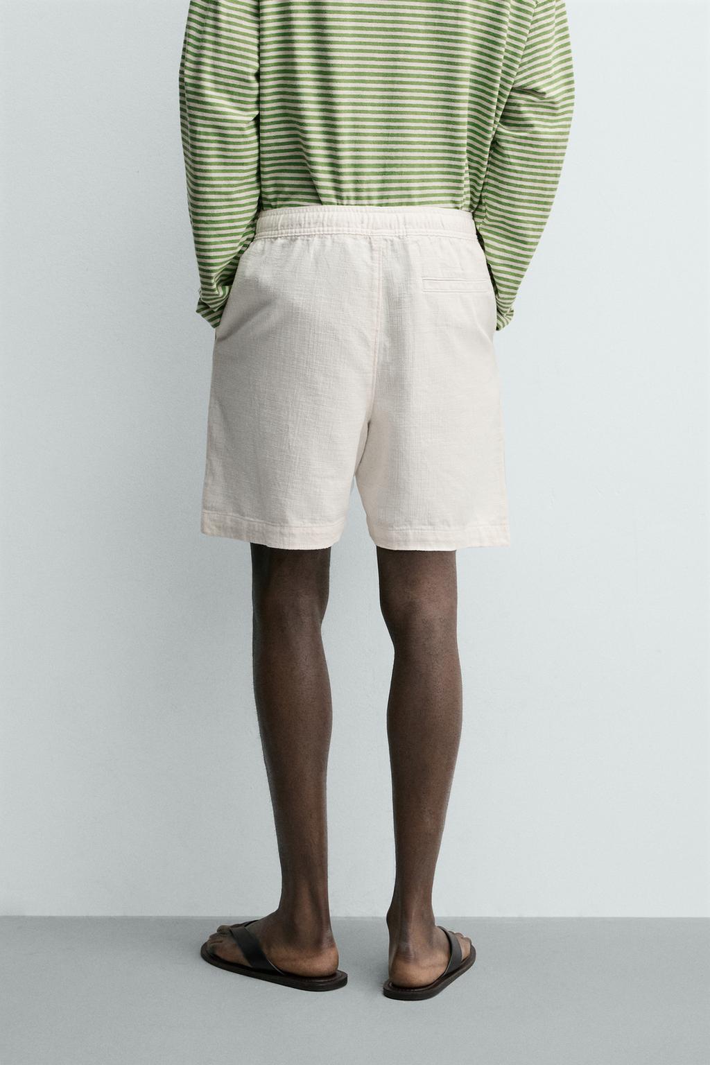 ШОРТЫ КЛАССИЧЕСКОГО КРОЯ ИЗ РЕЛЬЕФНОЙ ТКАНИ