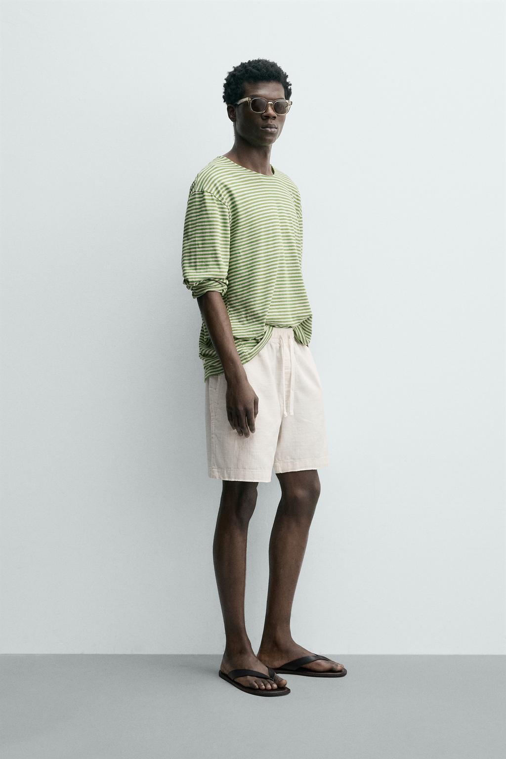 ШОРТЫ КЛАССИЧЕСКОГО КРОЯ ИЗ РЕЛЬЕФНОЙ ТКАНИ