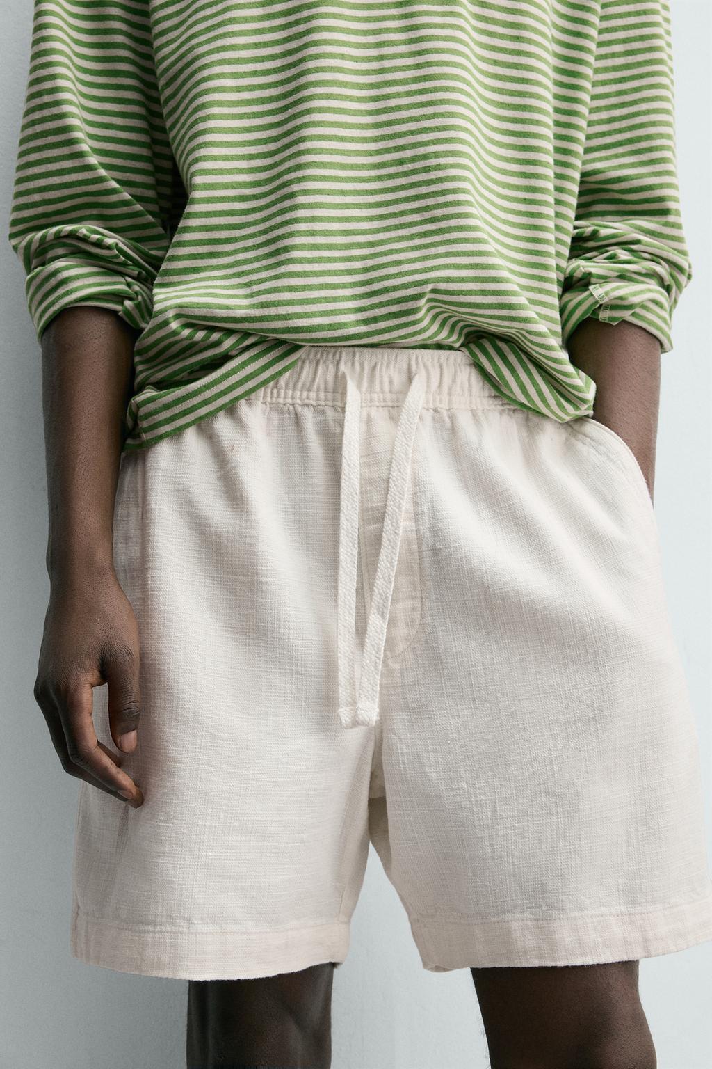 ШОРТЫ КЛАССИЧЕСКОГО КРОЯ ИЗ РЕЛЬЕФНОЙ ТКАНИ