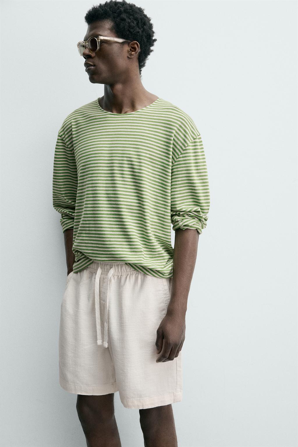 ШОРТЫ КЛАССИЧЕСКОГО КРОЯ ИЗ РЕЛЬЕФНОЙ ТКАНИ