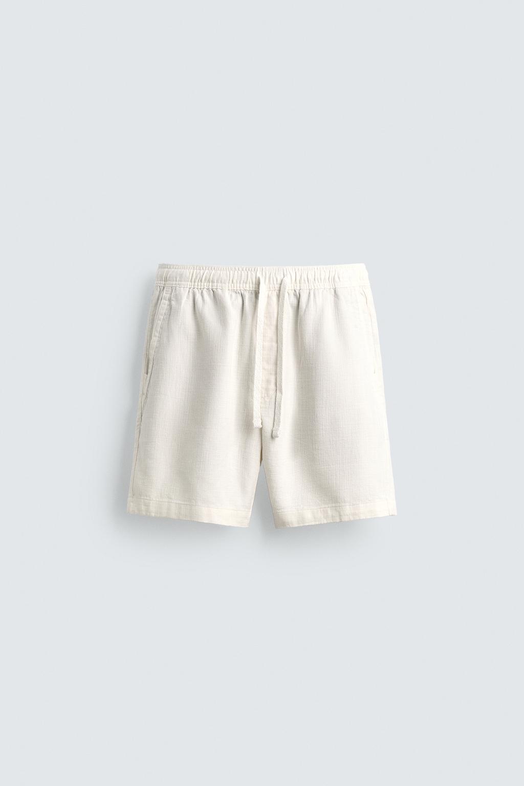 ШОРТЫ КЛАССИЧЕСКОГО КРОЯ ИЗ РЕЛЬЕФНОЙ ТКАНИ