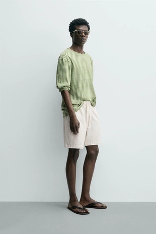 Шорты классического кроя из рельефной ткани