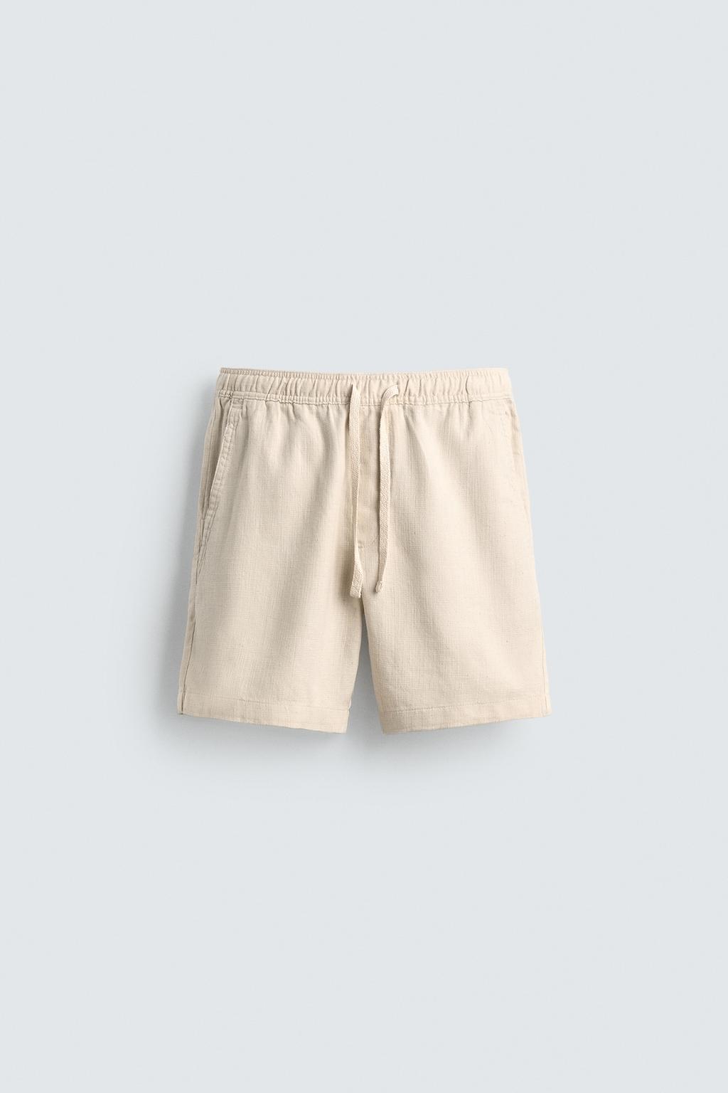 ШОРТЫ КЛАССИЧЕСКОГО КРОЯ ИЗ РЕЛЬЕФНОЙ ТКАНИ