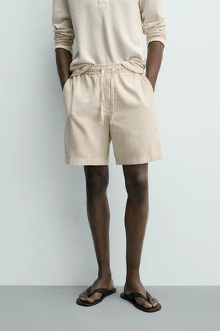 Шорты классического кроя из рельефной ткани