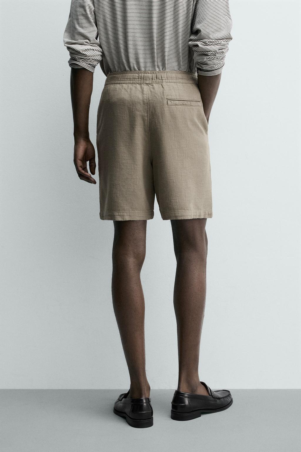 ШОРТЫ КЛАССИЧЕСКОГО КРОЯ ИЗ РЕЛЬЕФНОЙ ТКАНИ