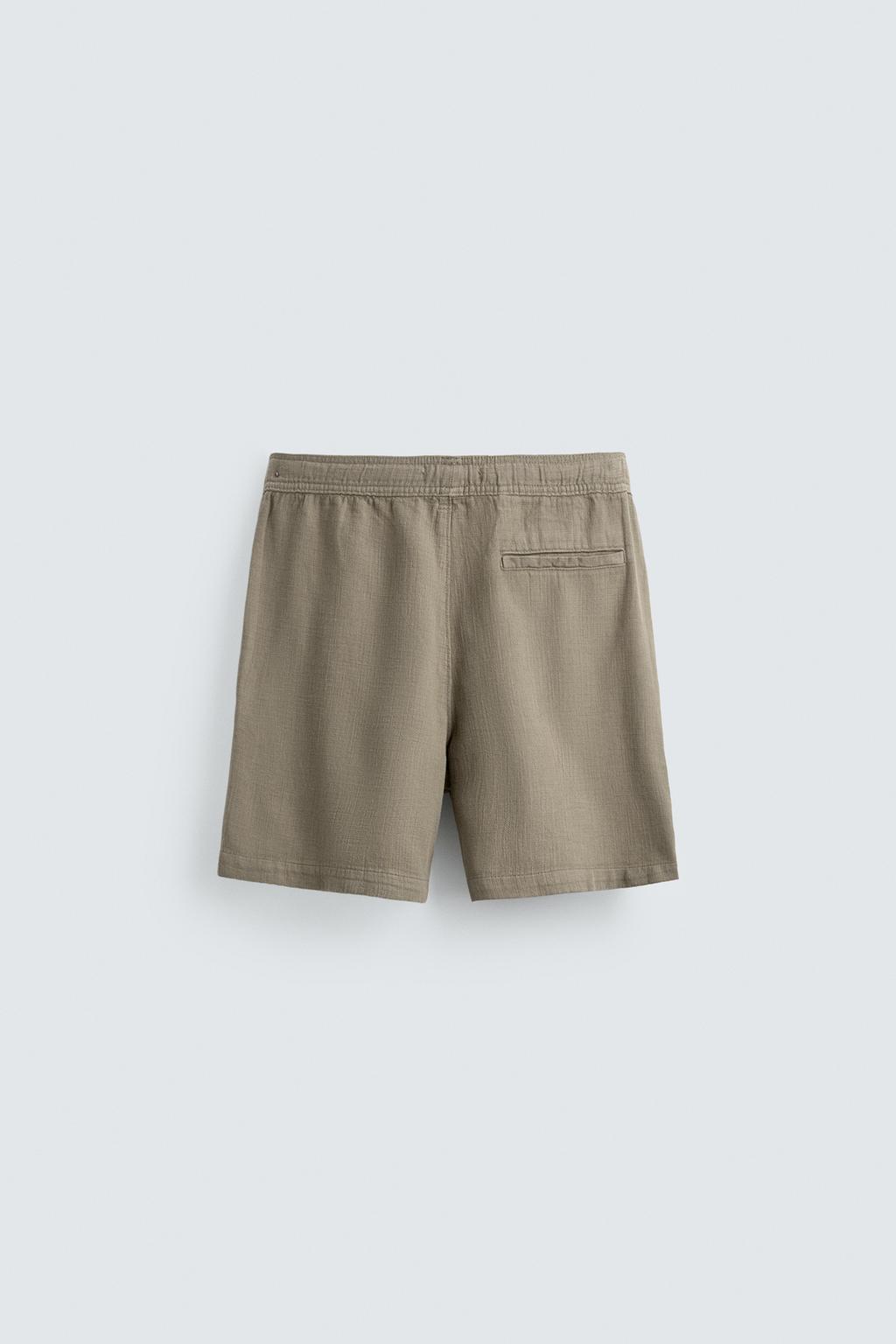 ШОРТЫ КЛАССИЧЕСКОГО КРОЯ ИЗ РЕЛЬЕФНОЙ ТКАНИ