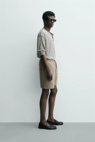 Шорты классического кроя из рельефной ткани