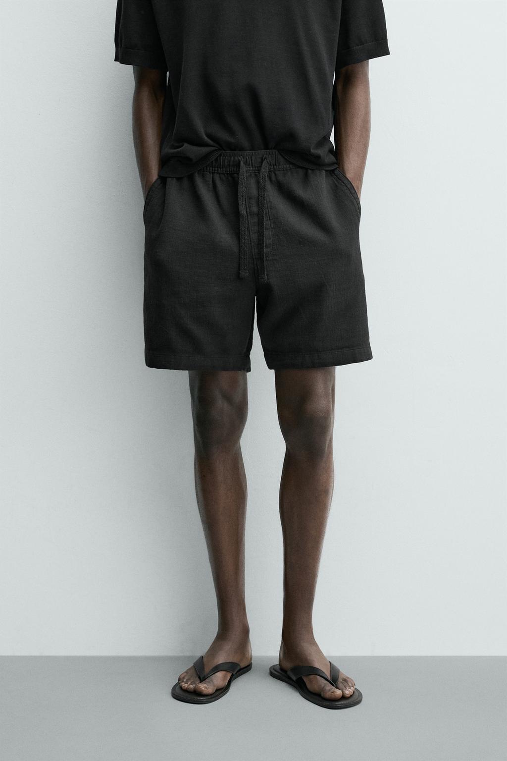 ШОРТЫ КЛАССИЧЕСКОГО КРОЯ ИЗ РЕЛЬЕФНОЙ ТКАНИ