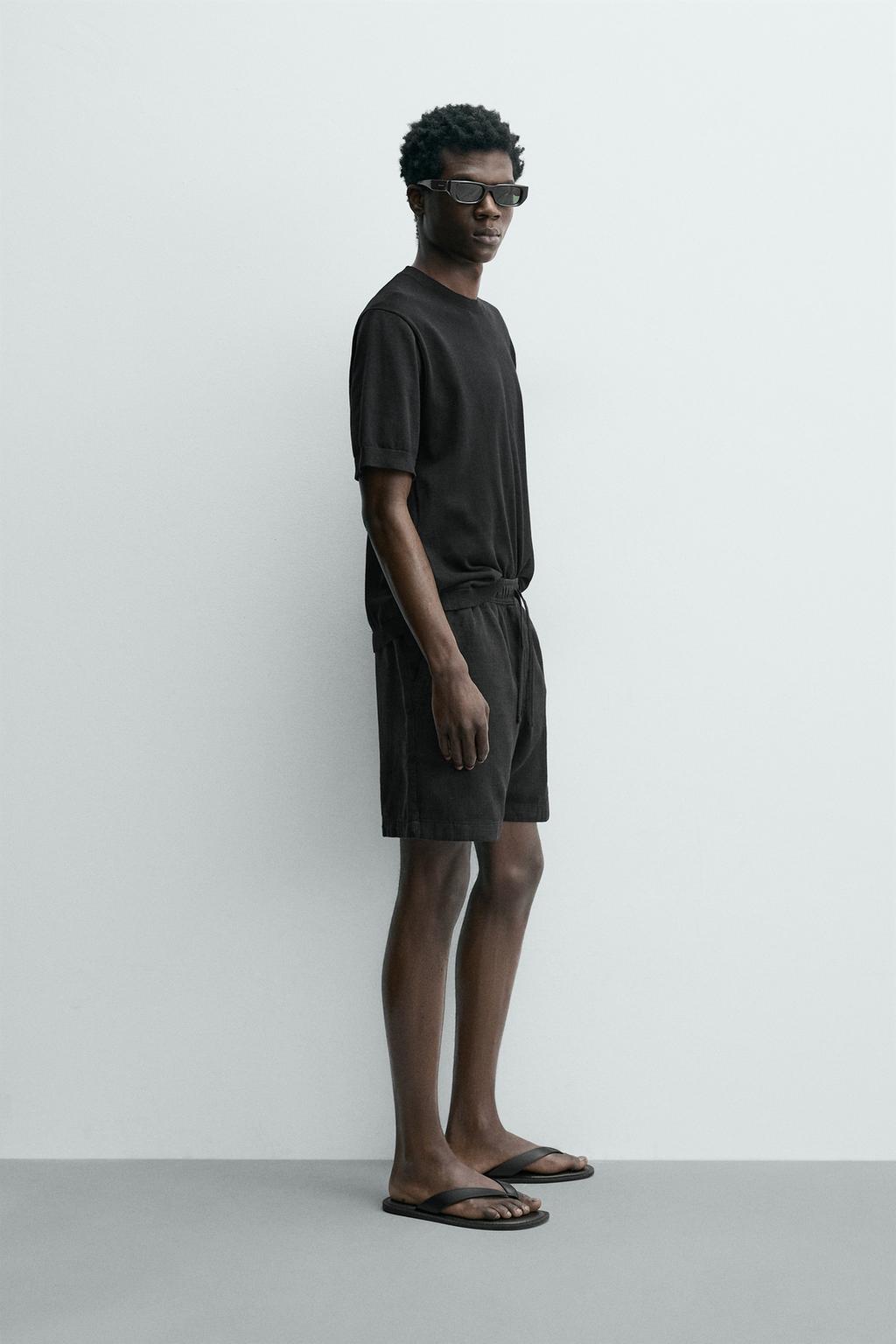 ШОРТЫ КЛАССИЧЕСКОГО КРОЯ ИЗ РЕЛЬЕФНОЙ ТКАНИ