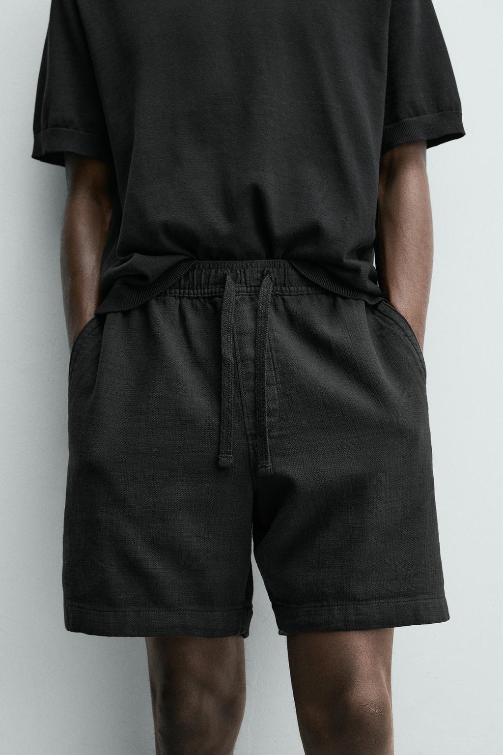 ШОРТЫ КЛАССИЧЕСКОГО КРОЯ ИЗ РЕЛЬЕФНОЙ ТКАНИ