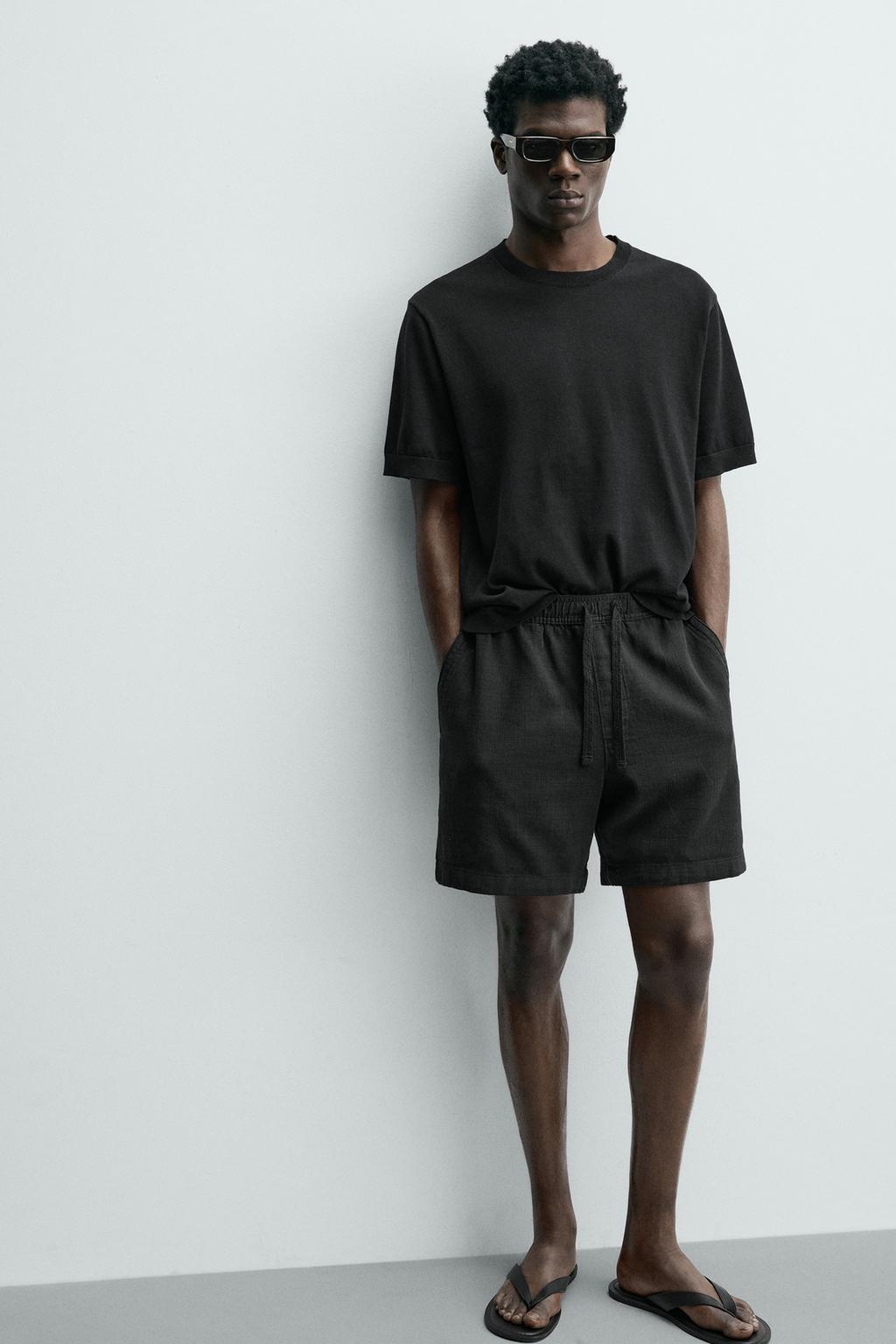 ШОРТЫ КЛАССИЧЕСКОГО КРОЯ ИЗ РЕЛЬЕФНОЙ ТКАНИ