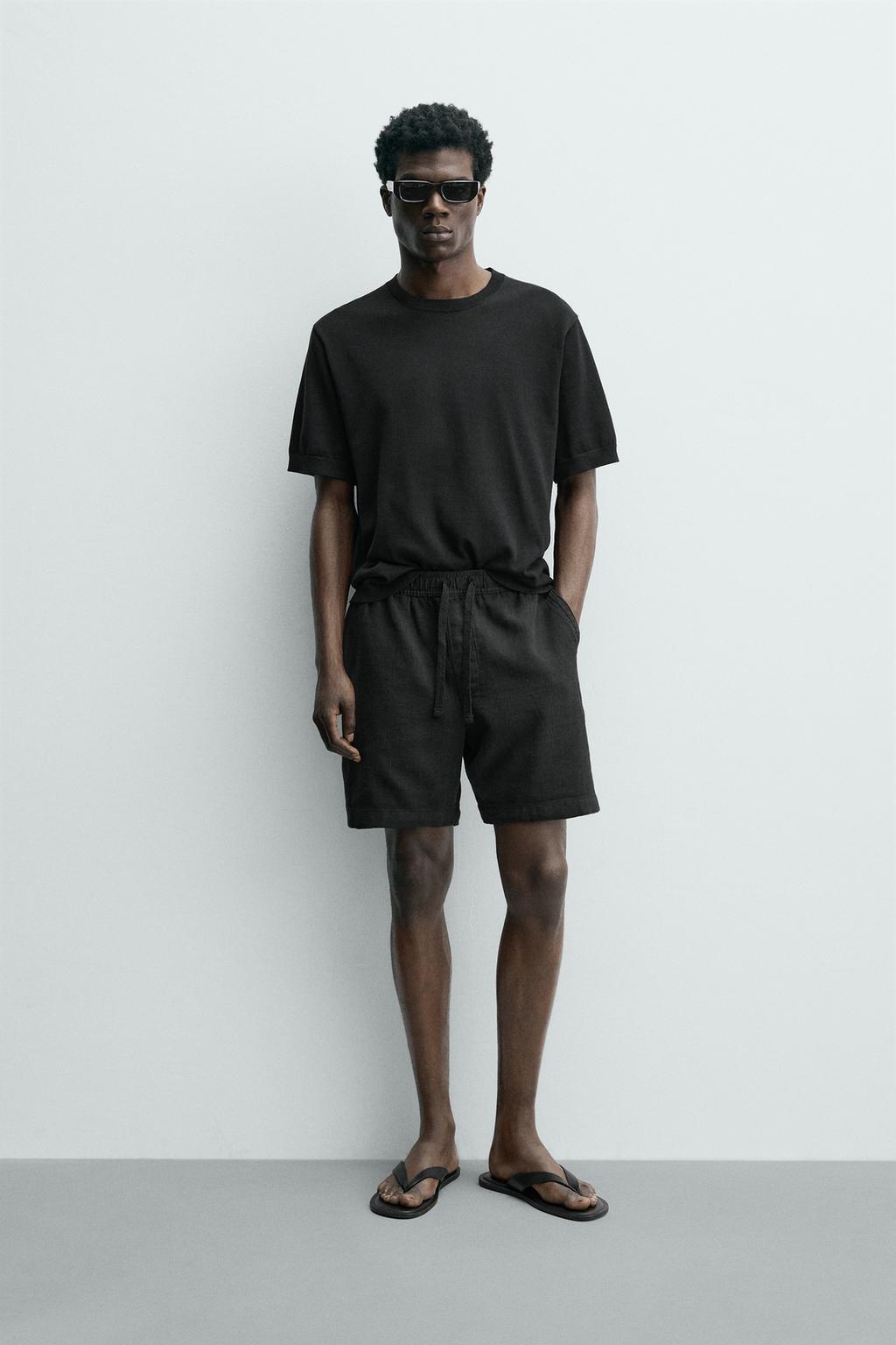 ШОРТЫ КЛАССИЧЕСКОГО КРОЯ ИЗ РЕЛЬЕФНОЙ ТКАНИ