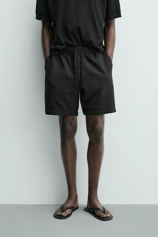 Шорты классического кроя из рельефной ткани