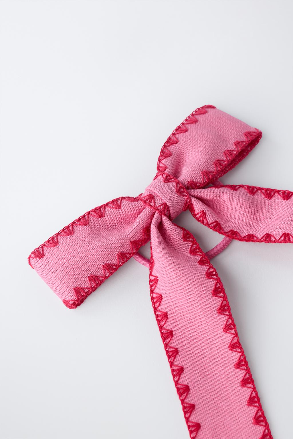 РЕЗИНКА ДЛЯ ВОЛОС С КОНТРАСТНЫМ БАНТОМ