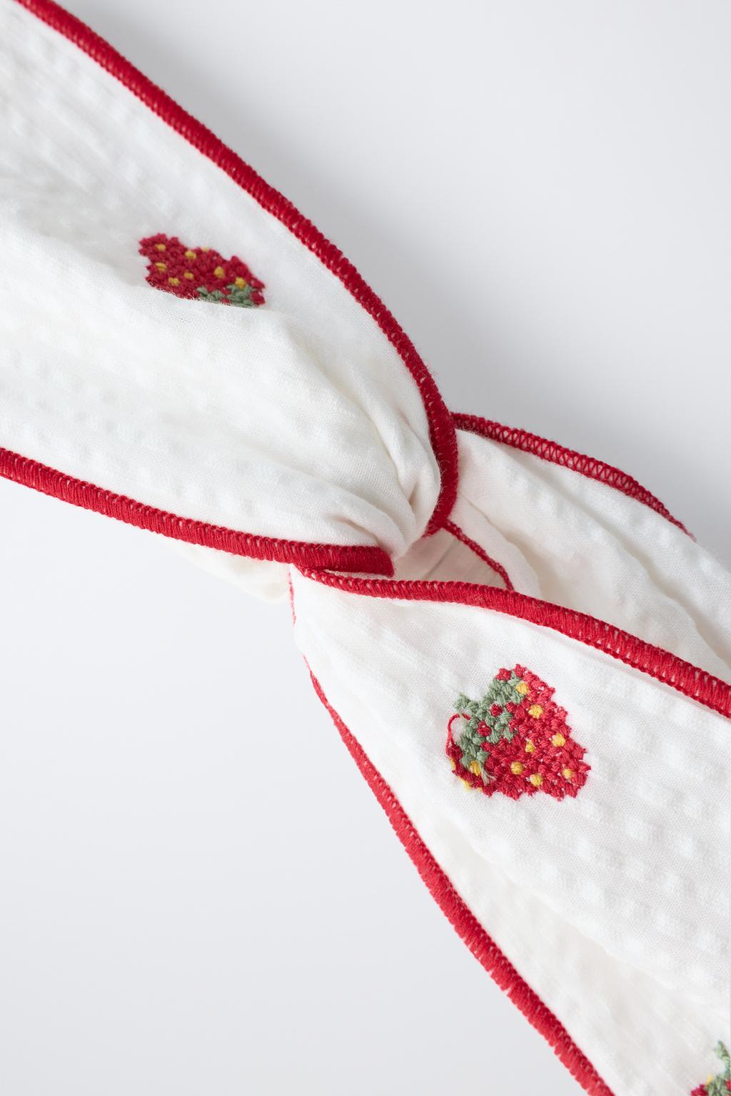 ПОВЯЗКА НА ГОЛОВУ С ВЫШИВКОЙ КЛУБНИКИ