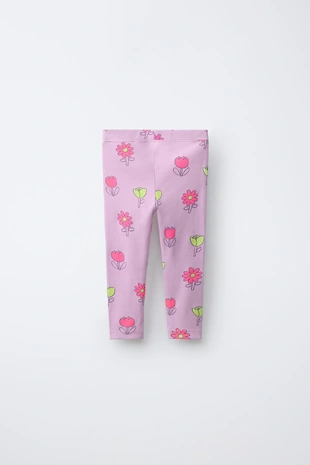 Легинсы в рубчик с принтом- Заказать в России