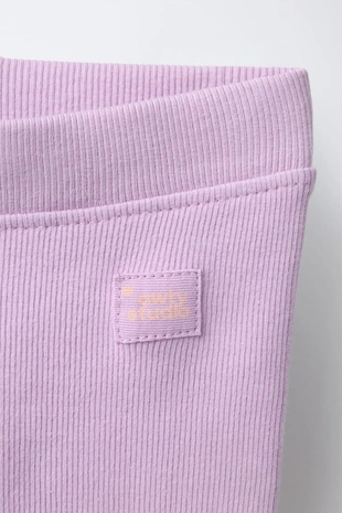 Леггинсы в рубчик с этикеткой