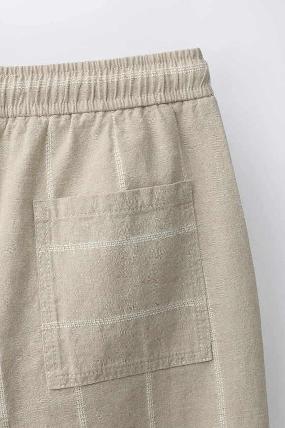 БРЮКИ ИЗ ХЛОПКА И ЛЬНА В ПОЛОСКУ