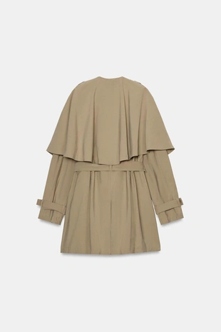 Короткий струящийся тренч — коллекция Zara «Zw»- Заказать в России