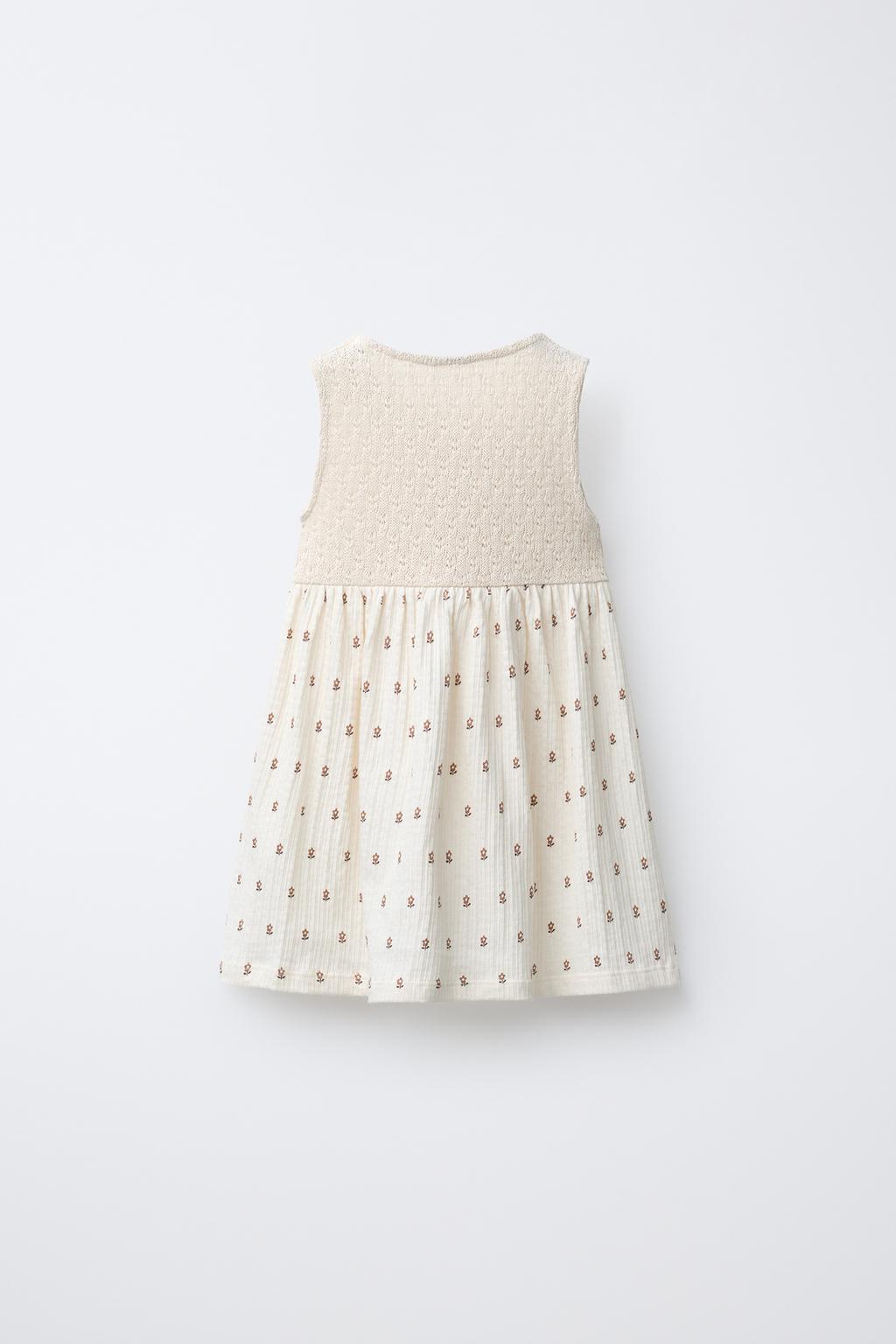 КОМБИНИРОВАННОЕ ПЛАТЬЕ С ЦВЕТОЧНЫМ ПРИНТОМ