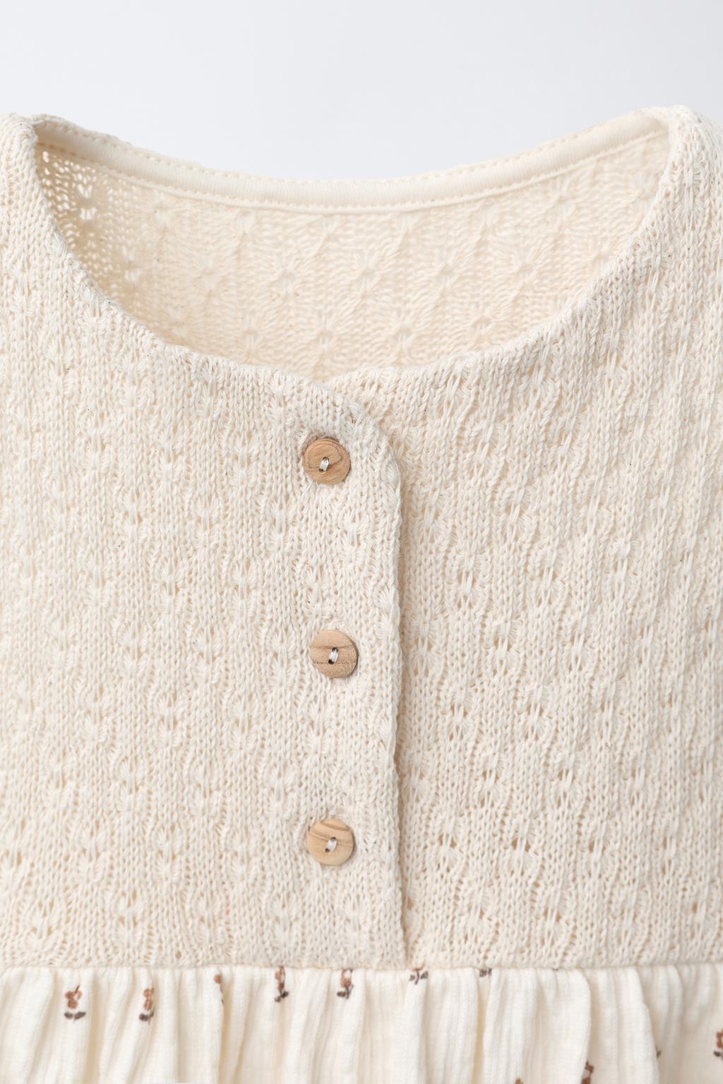 КОМБИНИРОВАННОЕ ПЛАТЬЕ С ЦВЕТОЧНЫМ ПРИНТОМ