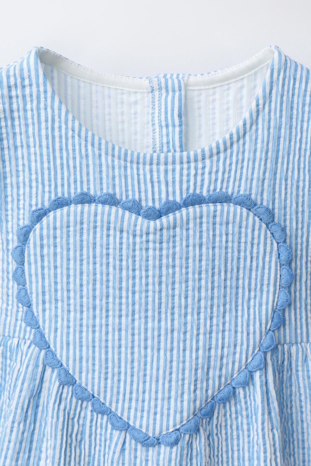 ПЛАТЬЕ В ПОЛОСКУ С АППЛИКАЦИЕЙ «СЕРДЕЧКО»