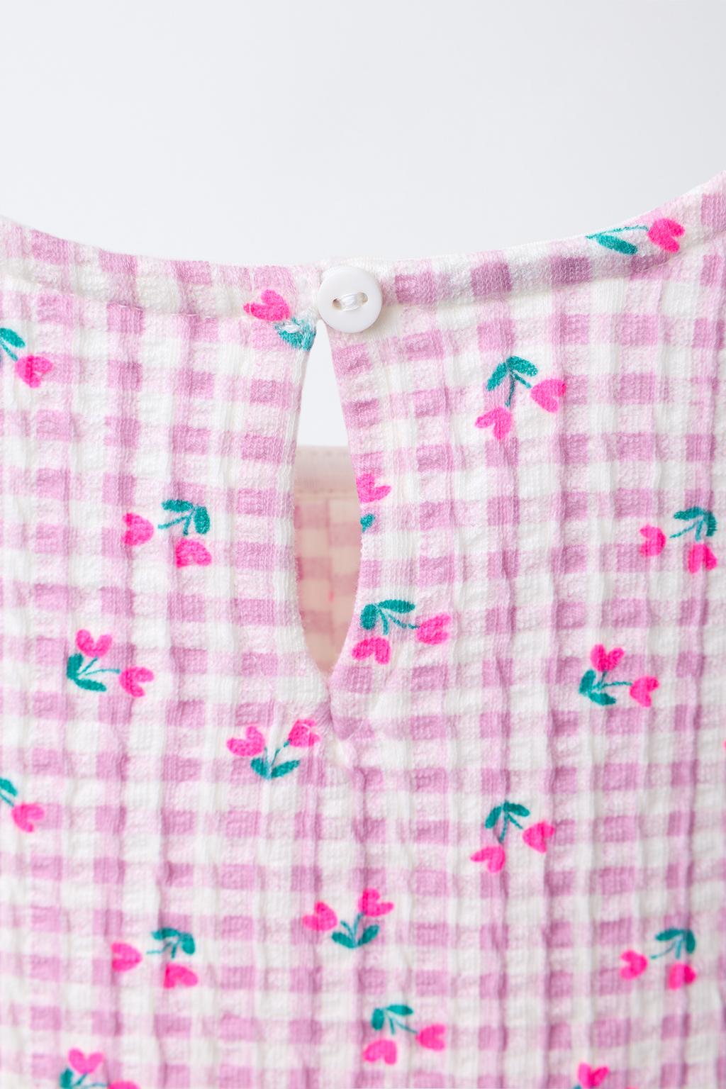 ПЛАТЬЕ С ПРИНТОМ В КЛЕТКУ ВИШИ И БАНТАМИ