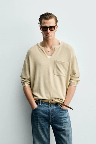 Футболка-поло из рельефной ткани- Заказать в России