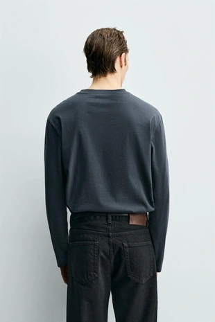 Футболка мерсеризованная с длинными рукавами