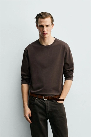 Футболка мерсеризованная с длинными рукавами