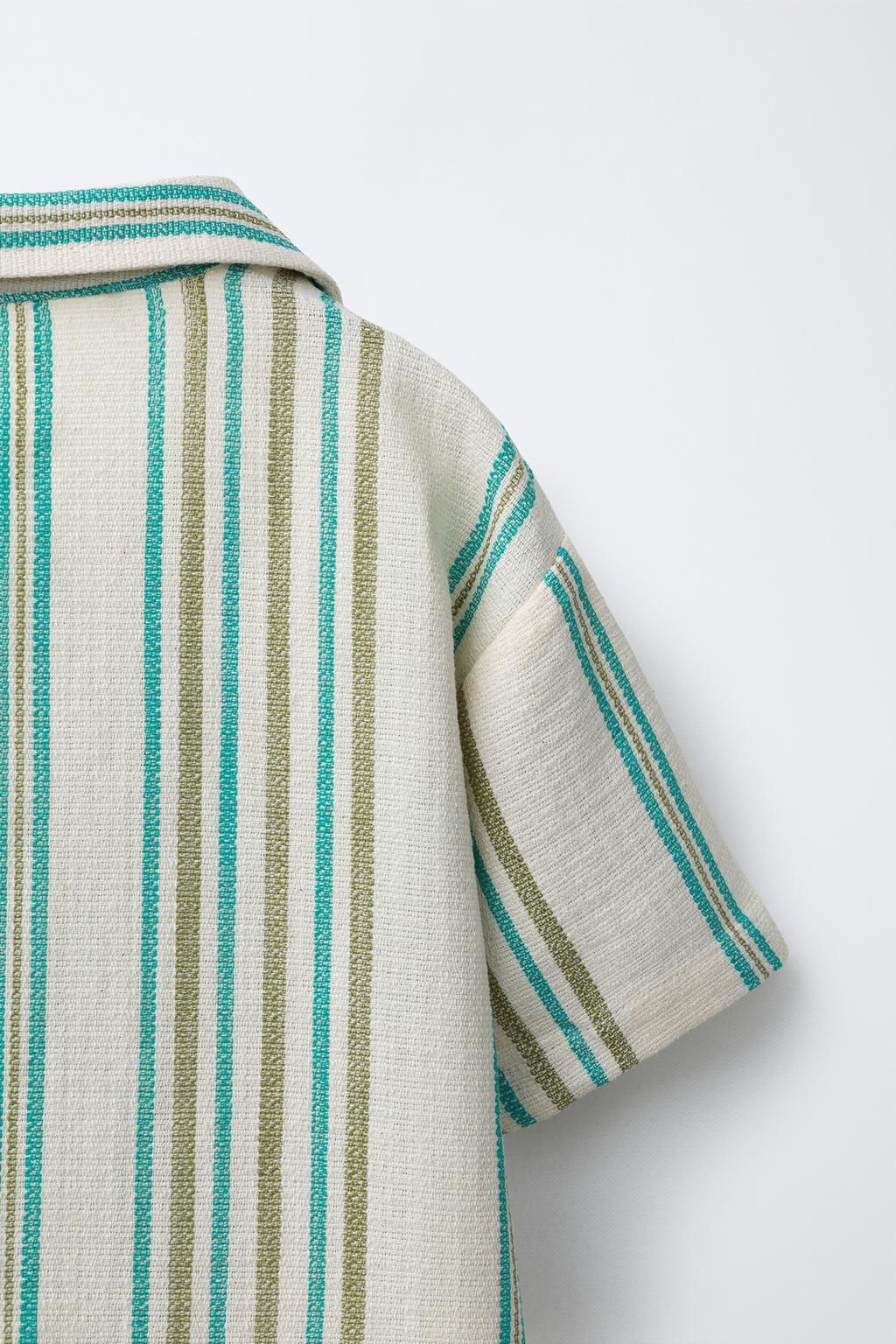 РУБАШКА В ПОЛОСКУ С ТЕКСТУРОЙ