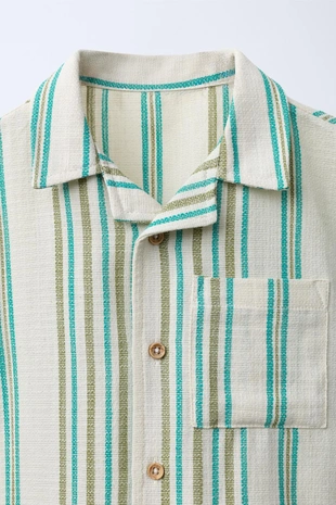 Рубашка в полоску с текстурой- Заказать в России