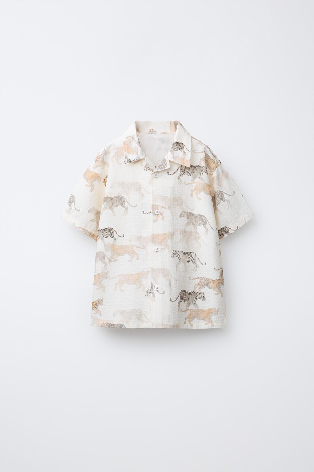 РУБАШКА С ЖИВОТНЫМ ПРИНТОМ