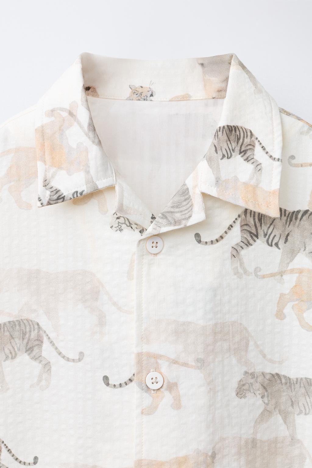 РУБАШКА С ЖИВОТНЫМ ПРИНТОМ