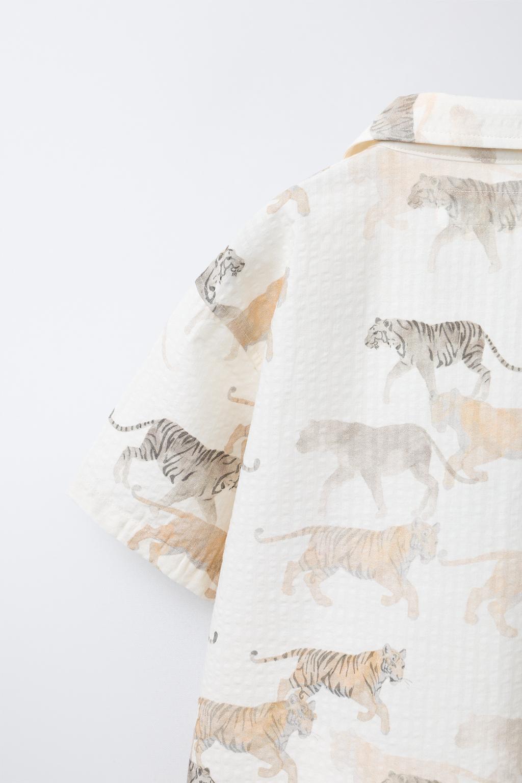 РУБАШКА С ЖИВОТНЫМ ПРИНТОМ