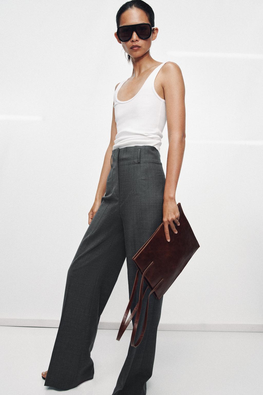 БРЮКИ ИЗ ШЕРСТИ С ВЫСОКОЙ ПОСАДКОЙ — коллекция Zara «ZW»