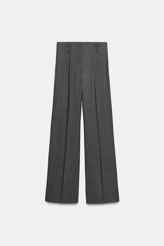 БРЮКИ ИЗ ШЕРСТИ С ВЫСОКОЙ ПОСАДКОЙ — коллекция Zara «ZW»